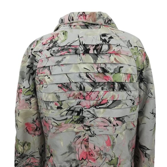 SoCa St John Long Sleeve Roll Cuff Floral Jacket Size P  Zip Pockets Anorak - Picture 11 of 14